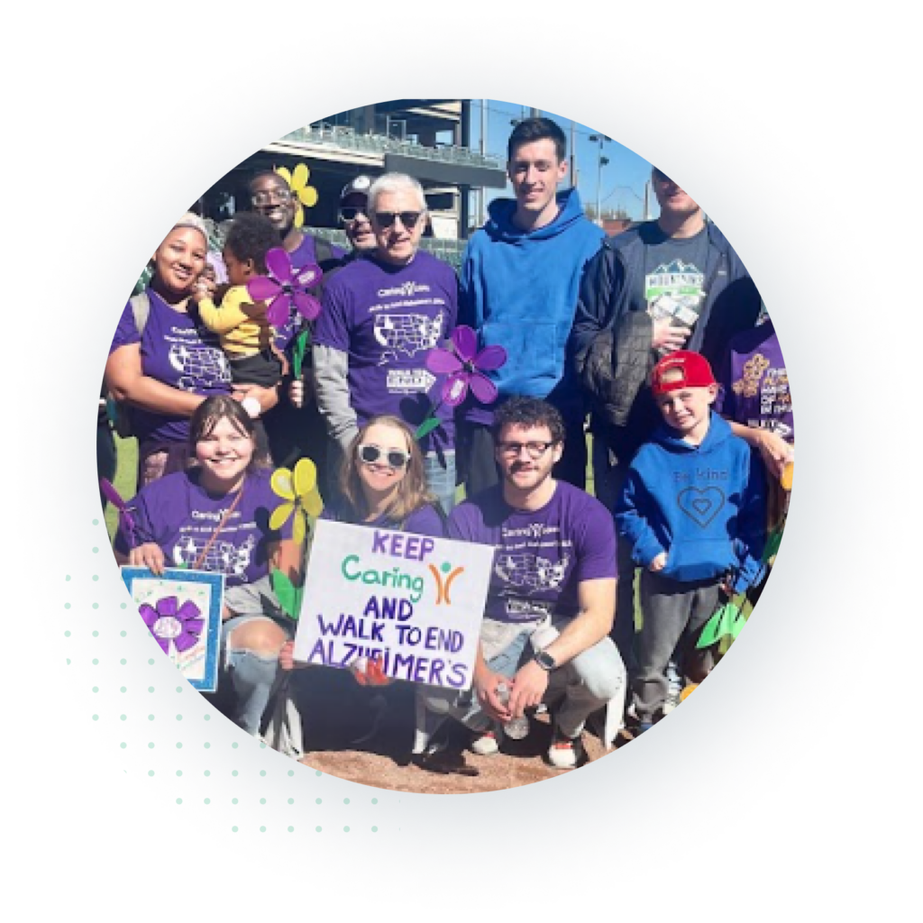 Group picture of Caring employees at Walk to End Alzheimer's